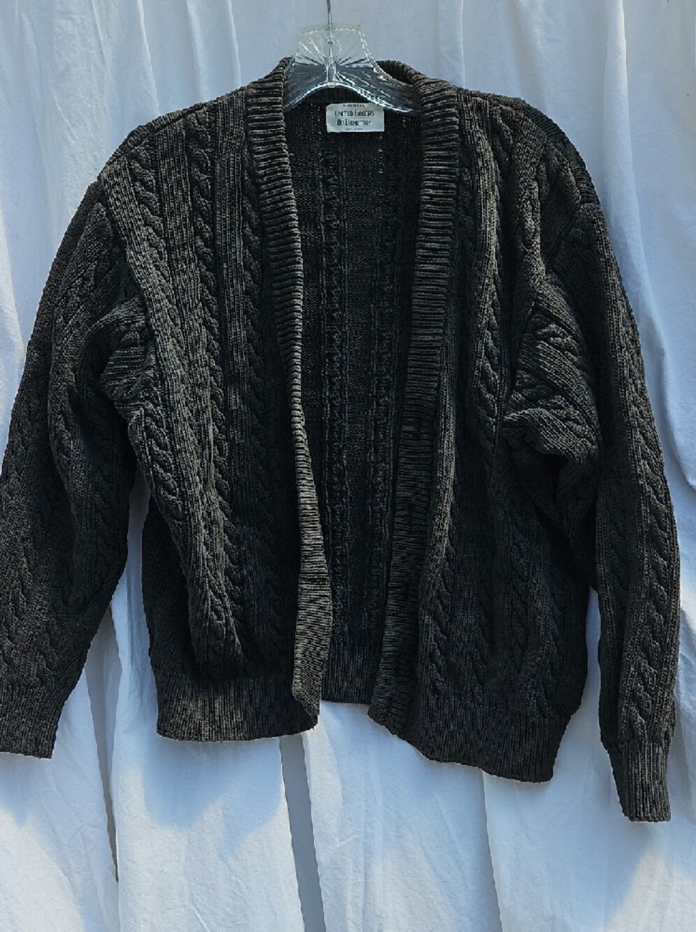 United Colors Of Benetton Charcoal Cable Cardigan Sweater0004